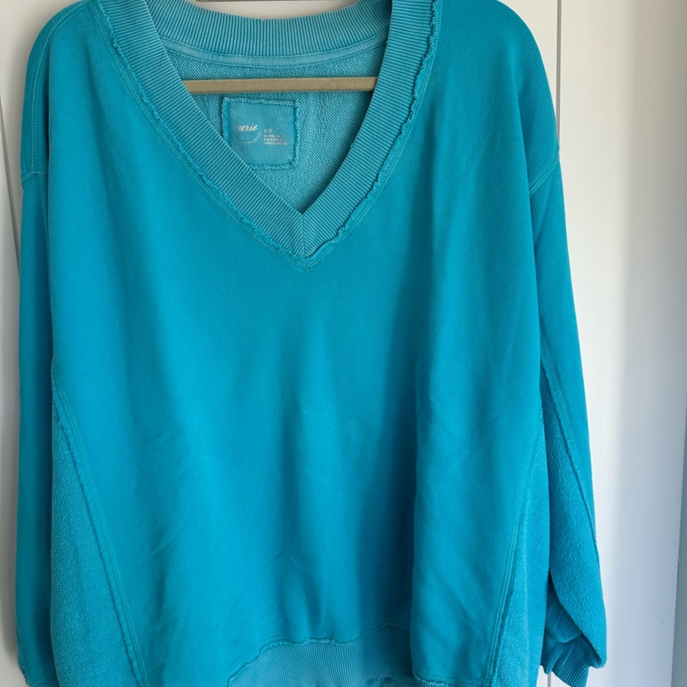 Aerie Teal V-Neck Sweater